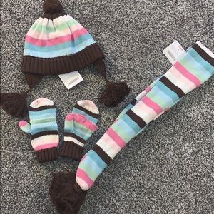 Gymboree Girls Hat Scarf Mittens Gloves size 5 6 7